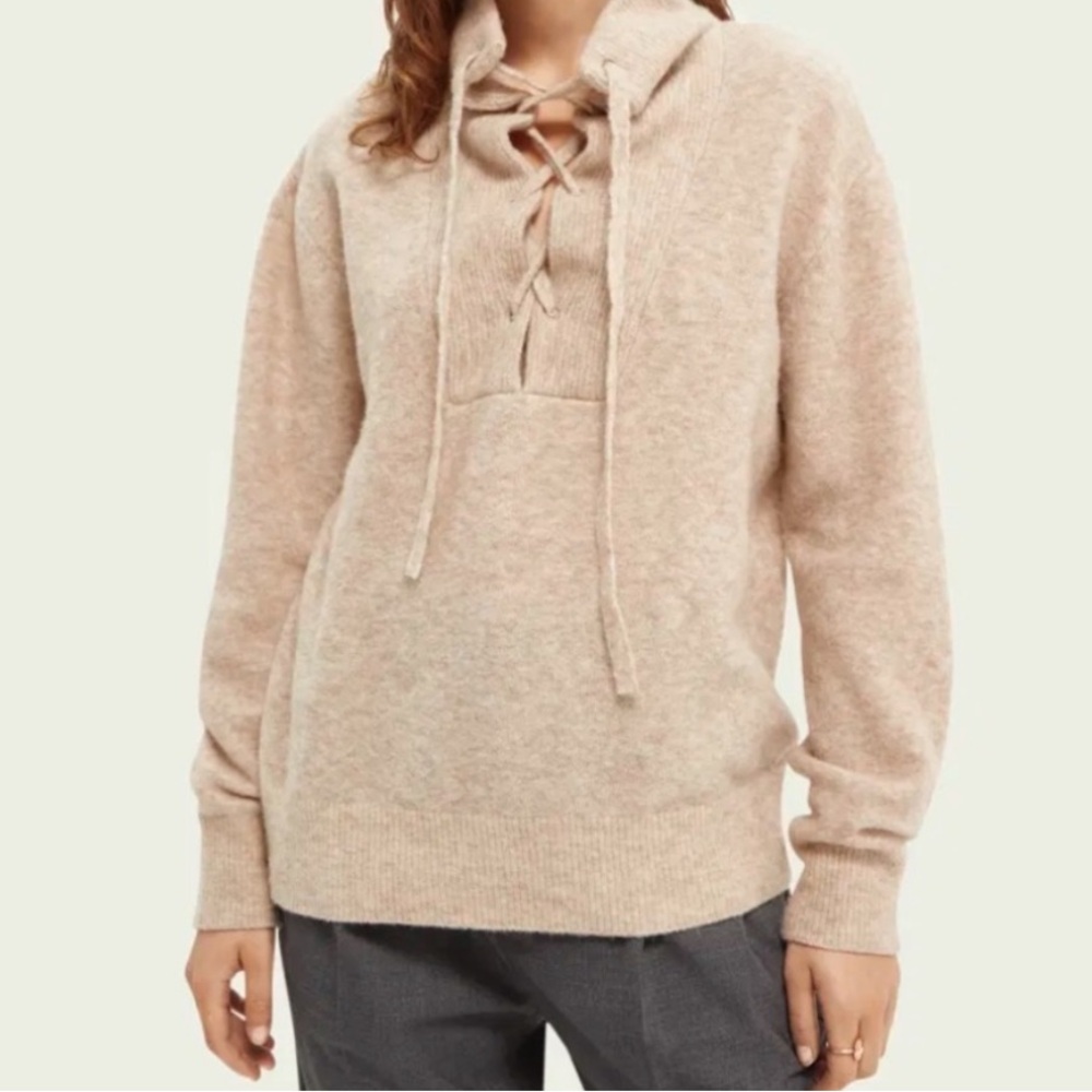 Scotch & Soda Lace Up Wool blend sweater